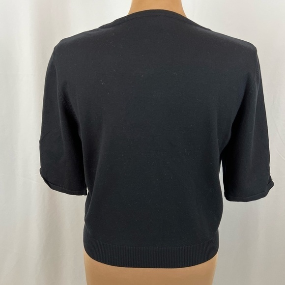 Cache Silk Blend Beaded Crop Cardigan Sweater - Picture 4 of 7
